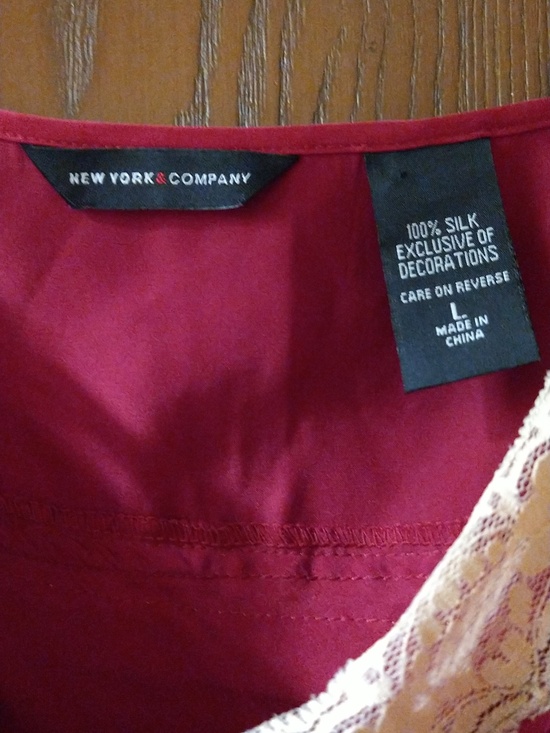 Rose Red Silk Cami Top Size L - Picture 4 of 6